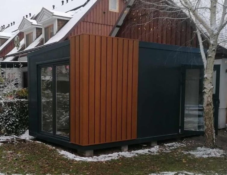 Drewniane lamelki drewnopodobne kontener letniskowy